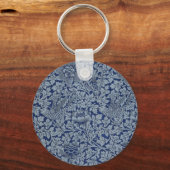 William Morris Pattern Bird en Anemone Sleutelhanger (Voorkant)
