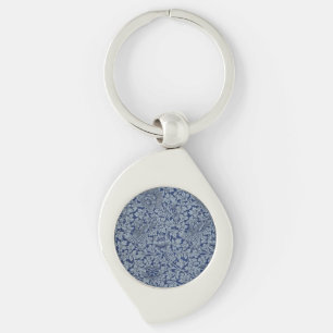 William Morris Pattern Bird en Anemone Sleutelhanger