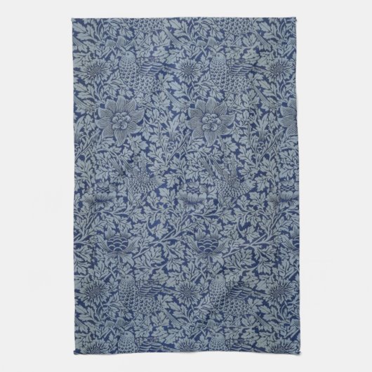 William Morris Pattern Bird en Anemone Theedoek (Verticaal)