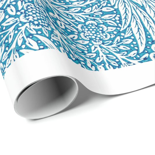 William Morris PATTERN BLUE FLORAL Wrapping Paper Cadeaupapier (Rol Hoek)