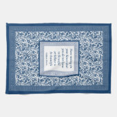 William Morris Pattern en Quotation Elegant Blue Theedoek (Horizontaal)