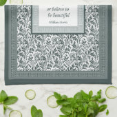 William Morris Pattern en Quotation Elegant Green Theedoek (Gevouwen)