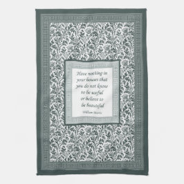 William Morris Pattern en Quotation Elegant Green Theedoek