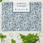 William Morris Pattern en Quotation Elegant Green Theedoek (Gevouwen)