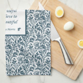 William Morris Pattern en Quotation Elegant Green Theedoek (Quarter Fold)