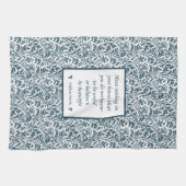 William Morris Pattern en Quotation Elegant Green Theedoek (Horizontaal)