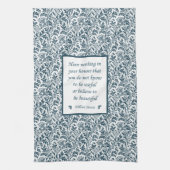 William Morris Pattern en Quotation Elegant Green Theedoek (Verticaal)