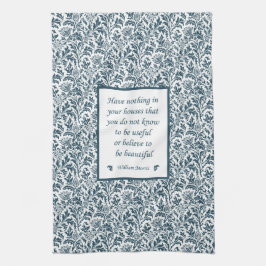 William Morris Pattern en Quotation Elegant Green Theedoek