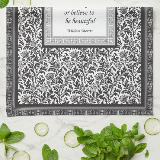 William Morris Pattern en Quotation Elegant Theedoek (Gevouwen)