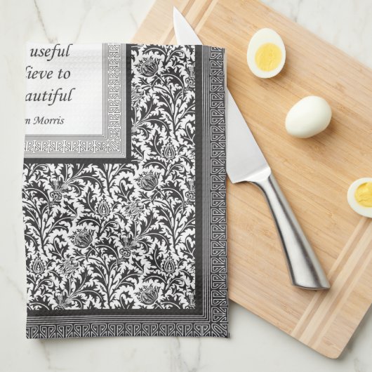 William Morris Pattern en Quotation Elegant Theedoek (Quarter Fold)