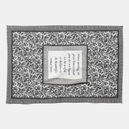 William Morris Pattern en Quotation Elegant Theedoek