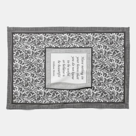 William Morris Pattern en Quotation Elegant Theedoek (Horizontaal)