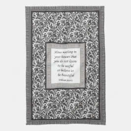 William Morris Pattern en Quotation Elegant Theedoek