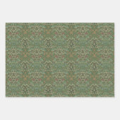William Morris Pattern Floral Green Inpakpapier Vel (Voorkant)