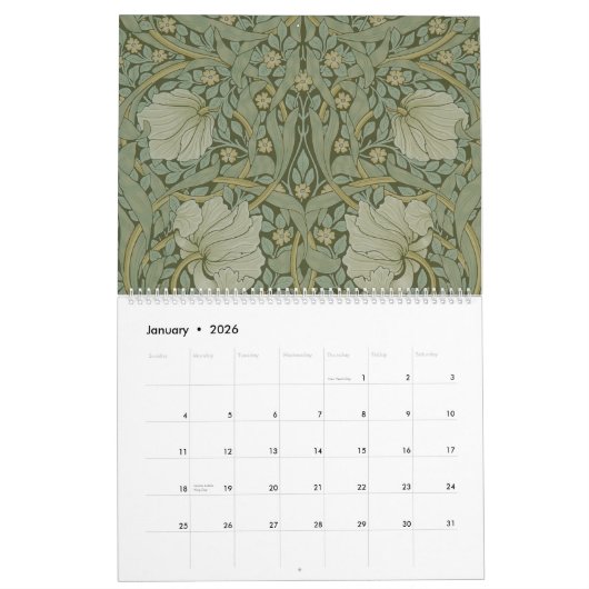 William Morris Pattern Kalender (Jan 2026)