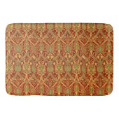 William Morris Pattern Red Turquoise Gold Badmat (Voorkant)
