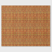  William Morris Pattern Red Turquoise Gold Cadeaupapier (Vlak)