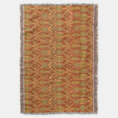 William Morris Pattern Red Turquoise Gold Deken (Voorkant Verticaal)