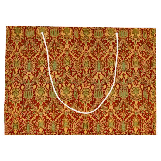 William Morris Pattern Red Turquoise Gold Groot Cadeauzakje (Achterkant)