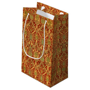 William Morris Pattern Red Turquoise Gold Klein Cadeauzakje
