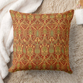  William Morris Pattern Red Turquoise Gold Kussen
