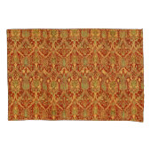  William Morris Pattern Red Turquoise Gold Kussensloop (Voorkant-Links)