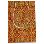  William Morris Pattern Red Turquoise Gold Medium Cadeauzakje (Voorkant)