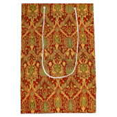  William Morris Pattern Red Turquoise Gold Medium Cadeauzakje (Achterkant)