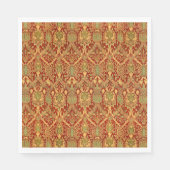 William Morris Pattern Red Turquoise Gold Servet (Voorkant)