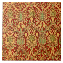  William Morris Pattern Red Turquoise Gold Tegeltje