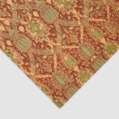 William Morris Pattern Red Turquoise Gold Tissuepapier (Detail)