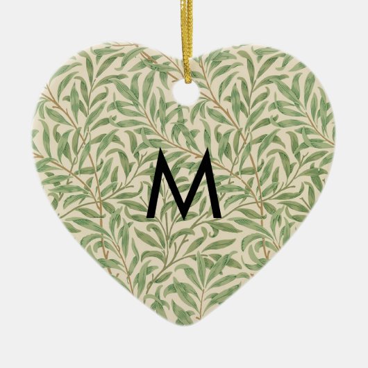 William Morris Patterned Willow Bough Monogram Keramisch Ornament (Voorkant)