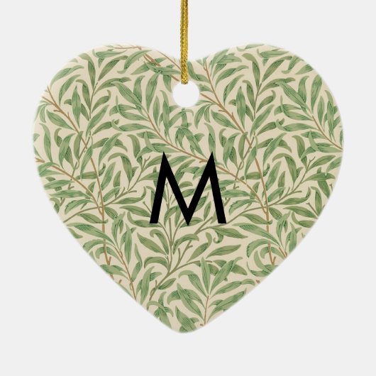 William Morris Patterned Willow Bough Monogram Keramisch Ornament (Achterkant)