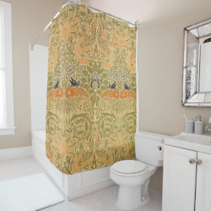 William Morris Pauw Draak Vintage Kunst Ambacht Douchegordijn