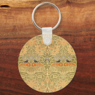 William Morris Pauw Draak Vintage Kunst Ambacht Sleutelhanger