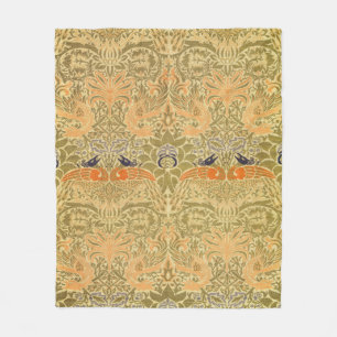 William Morris Pauw Draak Vintage Kunst Ambachteli Fleece Deken