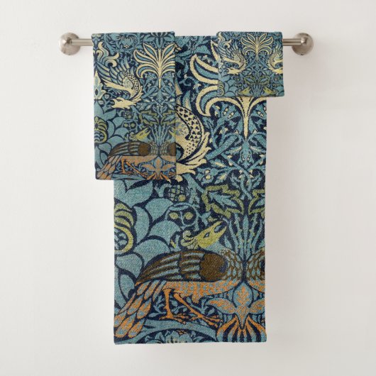 William Morris Pauw en Draak Geweven Ontwerp Bad Handdoek (Insitu)