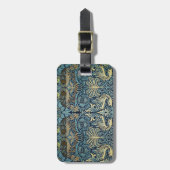 William Morris Pauw en Draak Geweven Ontwerp Bagagelabel (Voorkant verticaal)
