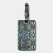 William Morris Pauw en Draak Geweven Ontwerp Bagagelabel (Achterkant verticaal)