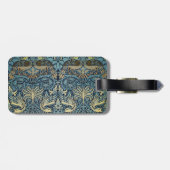 William Morris Pauw en Draak Geweven Ontwerp Bagagelabel (Achterkant horizontaal)