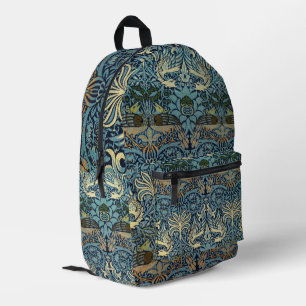 William Morris Pauw en Draak Geweven Ontwerp Bedrukte Rugzak