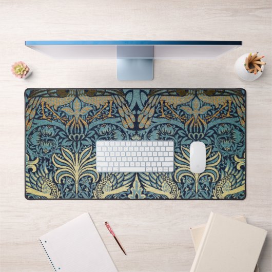 William Morris Pauw en Draak geweven ontwerp Bureaumat (Kantoor 1)