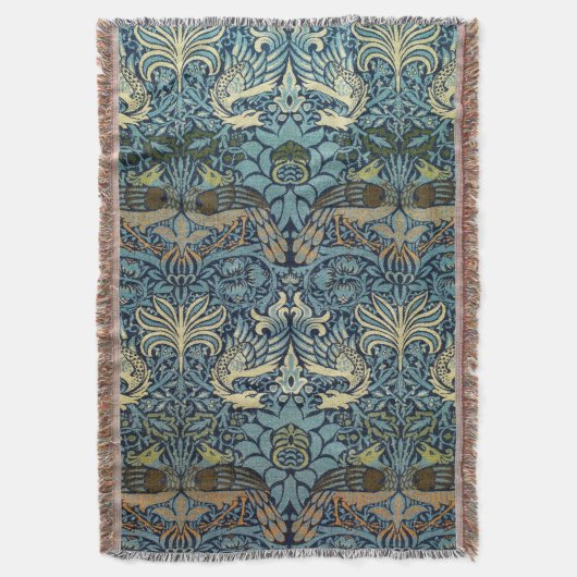 William Morris Pauw en Draak Geweven Ontwerp Deken (Voorkant Verticaal)