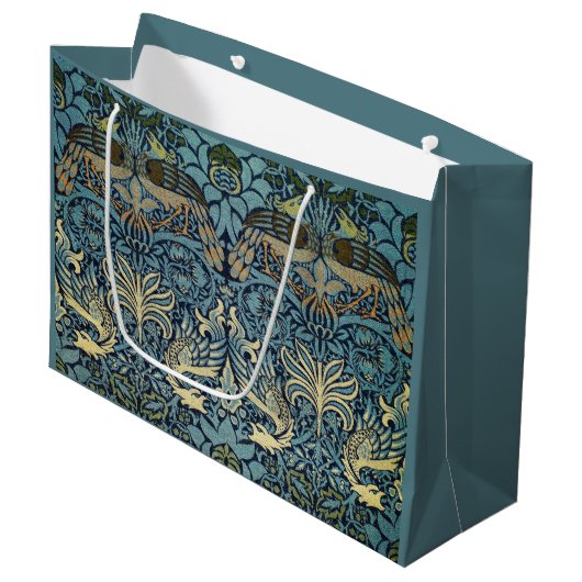 William Morris Pauw en Draak geweven ontwerp Groot Cadeauzakje (Voorkant Gekanteld)