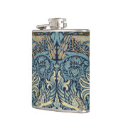 William Morris Pauw en Draak Geweven Ontwerp Heupfles (Links)
