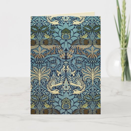 William Morris Pauw en Draak geweven ontwerp Kaart (Voorkant)