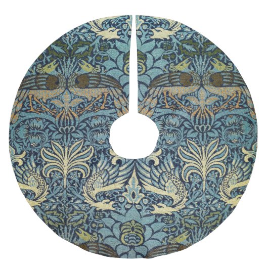 William Morris Pauw en Draak geweven ontwerp Kerstboom Rok (Voorkant)