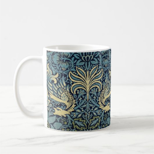 William Morris Pauw en Draak geweven ontwerp Koffiemok (Links)