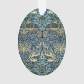 William Morris Pauw en Draak geweven ontwerp Ornament (achterkant)