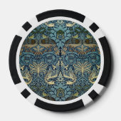 William Morris Pauw en Draak geweven ontwerp Poker Chips (Achterkant)